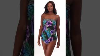 Miraclesuit Womens Flora Aura Hankini Tankini Top  SwimOutletcom [upl. by Aicilegna]