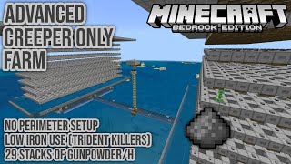 Creeper Only Gunpowder Farm 29 Stacksh Minecraft Bedrock Tutorial 117 [upl. by Jandy743]