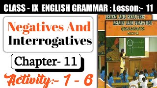 class 9 grammar negatives and interrogatives question answers chapter 11 exercise answer activity16 [upl. by Alarick]