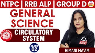 NTPC  RRB ALP  GROUP D  GENERAL SCIENCE  CIRCULATORY SYSTEM  CLASS 02  By Himani Mam [upl. by Eornom]