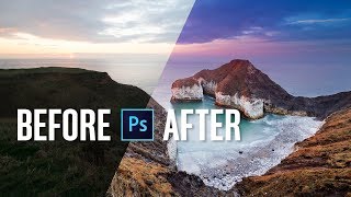 Editing Landscape Photos in Photoshop  BEFORE  AFTER [upl. by Merritt]