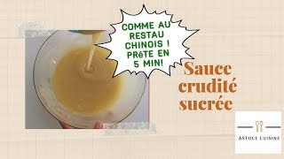 SAUCE SUCRÉE ASIATIQUE PRÊTE EN 5 MINUTES [upl. by Aipmylo]