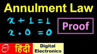 🔴 ANNULMENT LAW  Theorems in Boolean Algebra  in HINDI [upl. by Deehan682]