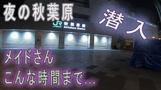 【真夜中のアキバ】夜遅い時間ですが、メイドさんがいらっしゃいます。 Akihabara Midnight Cycling Tour guide [upl. by Rufena458]