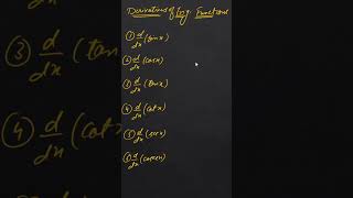 Differentiation of Trigonometric Functions  All Formulae  education derivatives trigonometry [upl. by Kalvin771]