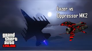 Oppressor Mk2 with Explosive MG Vs P996 Lazer [upl. by Ermentrude]