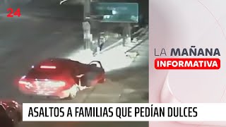 Halloween de terror Banda en auto asaltó a madres e hijos mientras pedían dulces  24 Horas TVN [upl. by Novaat]