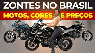 MOTOS ZONTES PREÃ‡O CORES T310 R310 e V310  ZONTES NO BRASIL TESTEI A T310 TESTE V310 TESTE R310 [upl. by Heinrik493]