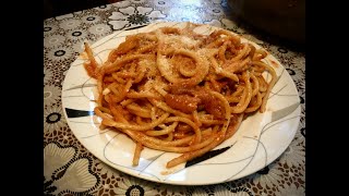 AMATRICIANA DOC o Matriciana La vera ricetta originale di Amatrice con pasta spaghetti o bucatini [upl. by Elleryt186]