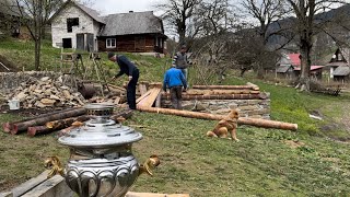 Life in the mountains OFFGRID Installing a solar power plant preparation [upl. by Swaine]