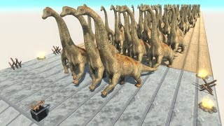 Weapon 2 vs 100 Herbivore Dinosaurs Army ARBS Animal Revolt Battle Simulator [upl. by Norvun]