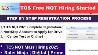 TCS Free NQT 2025 Hiring Started  TCS NQT Registration Process 2025  TCS NQT Form Filling [upl. by Aiek]