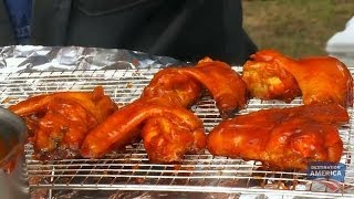 Finishing Chicken Wings  BBQ Pitmasters [upl. by Oznohpla583]