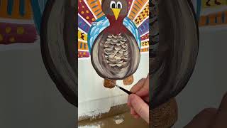 clip Painting turkey face details 🎨🦃 turkeyday thanksgiving2024 acrylicpainting tutorial [upl. by Ahilam]