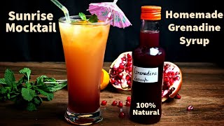 How to Make Grenadine Syrup at Home and Sunrise Mocktail Recipe [upl. by Neersin531]