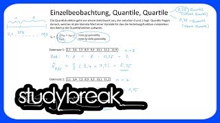 Einzelbeobachtung Quantile Quartile  Statistik [upl. by Nylatsirhc]