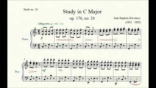 Study no 10 Study in C Major op 176 no 24  JeanBaptiste Duvernoy  Piano StudiesEtudes 4 [upl. by Neeluqcaj]