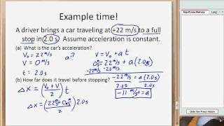 1D kinematics examples [upl. by Liv]