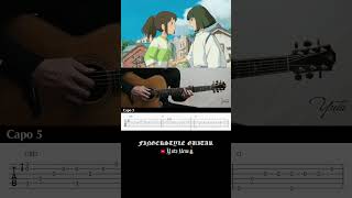 One Summers Day  Spirited Away  Fingerstyle Guitar TAB Shorts [upl. by Stefanac]