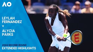 Leylah Fernandez v Alycia Parks Extended Highlights  Australian Open 2024 Second Round [upl. by Odlonra]