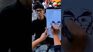 Caricature  How to draw  satisfying art  Ep201 😂 shorts [upl. by Anayhd]