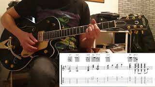 Route 66  Brian Setzer style lesson SoloampChords with TABS [upl. by Naivaj]