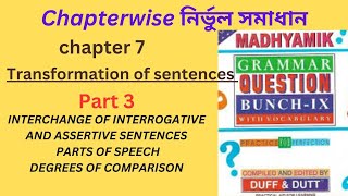 Class 9  Transformation of sentenceschapter7 part 3  duffampdutt Grammer Question bunch solutions [upl. by Phillipp]