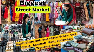 Biggest Market for Kurti plazo One piece dress two piece skirt l Law Garden Market Ahmedabad l [upl. by Dorran]