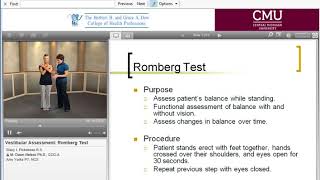 Vestibular Assessment Romberg Test [upl. by Aimej]