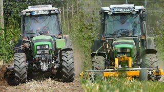 Rotorgrubber im Hopfen 🍺 DeutzFahr Hopfentraktoren beim Ackern [upl. by Lledal]