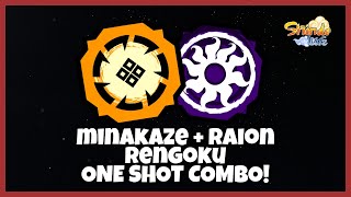 Minakaze And Raion Rengoku  ONE SHOT  Shindo Life COMBOS 56 [upl. by Htidirrem930]