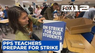 Portland teachers prepare picket signs for a potential strike [upl. by Masao785]