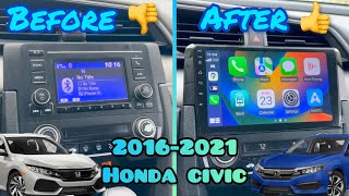 How to install 9” Android Plug and Play unit Honda Civic 20162021 [upl. by Abbotsun]