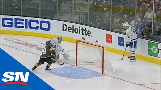 Maple Leafs’ Frederik Andersen Misplays Puck Gives Golden Knights Shorthanded Goal [upl. by Oijile]