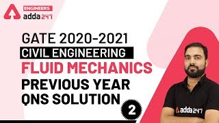 Previous Year Questions Set 2  Fluid Mechanics  Civil  Mechanical  GATE 20202021 [upl. by Machute]