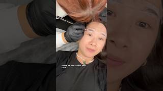 Getting semipermanent tattooed brows in NYC  Hair stroke brows permanentmakeup hairstrokebrows [upl. by Delaine196]