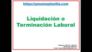 Liquidación o Terminación de Relación Laboral 30 [upl. by Jeannine]