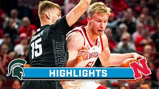 Michigan State at Nebraska  Highlights  Big Ten Mens Basketball  Dec 10 2023 [upl. by Hares125]