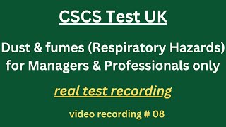 CSCS Test UK 2024  CSCS Card UK  CSCS Test for Managers amp Professionals 8 respiration hazard [upl. by Corenda224]