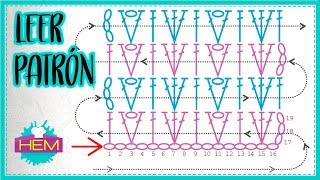 Cómo LEER PATRÓN en un TEJIDO LINEAL A CROCHET 🔹️ Crochet para PRINCIPIANTES [upl. by Freed151]