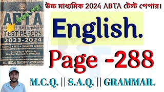 HS ABTA Test Paper 2024 Solved  HS ABTA Test Paper English Page 288 Solved [upl. by Bay]