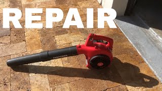 Howto Craftsman B215 Leaf Blower Pull Cord Start Repair Restringing Or Replacement [upl. by Ellenaj887]