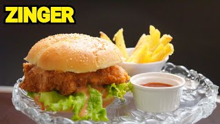 ZINGER BURGER by YES I CAN COOK how to make zinger burger ZingerBurger CrispyBurger KfcStyle [upl. by Eimerej]