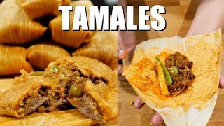 How to Make THE BEST AUTHENTIC MEXICAN HOMEMADE RED BEEF TAMALES  Tamales Rojos [upl. by Eillak]