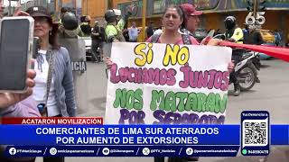 Paro en Lima Sur transporte público paralizado y mercados cerrados durante jornada de protesta [upl. by Evin]