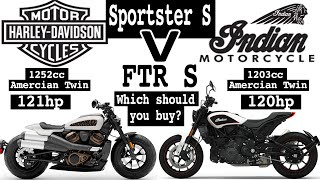 2021 Harley Davidson Sportster S Vs 2021 Indian FTR S Detailed Comparison [upl. by Neehcas]