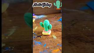 Air dry clay art How to make a clay cactus Full tutorial Arobis Galleryshorts 🌵🌵🌵 [upl. by Verner195]