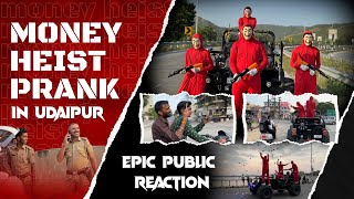 🤑 Money Heist Prank In Udaipur  epic public reaction  buntykofficial [upl. by Branscum]