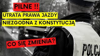 Utrata prawa jazdy  niezgodna z konstytucją Co się zmienia [upl. by Mich]