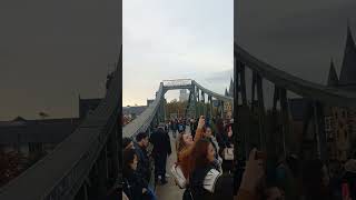 Iconic Bridge in Frankfurt built in 1868 the Main RIVER Germany [upl. by Ainit]